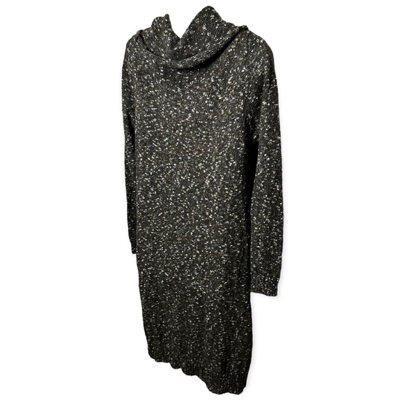 Max Studio Marled Brown Cowl Neck Knit Sweater Dress Long Sleeve Size Medium - Picture 7 of 12